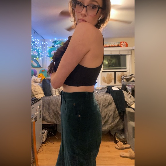 Women's green velvet pants - Picture 10 of 12